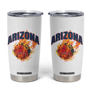 Arizona State Pride Tumbler Cup Flaming Basketball Coach Gift TS12 White Print Your Wear