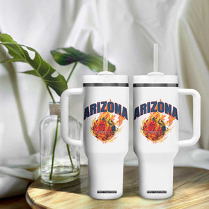 Arizona State Pride Tumbler With Handle Flaming Basketball Coach Gift TS12 Print Your Wear