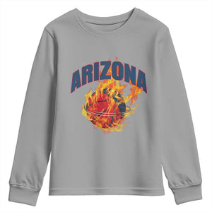 Arizona State Pride Youth Sweatshirt Flaming Basketball Coach Gift TS12 Sport Gray Print Your Wear