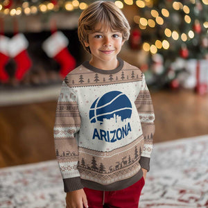 Arizona Skyline Pride Ugly Christmas Sweater Gift For Basketball Fan TS12 Mocha Mousse Print Your Wear