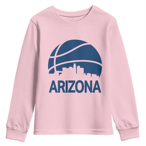 Arizona Skyline Pride Youth Sweatshirt Gift For Basketball Fan TS12 Light Pink Print Your Wear