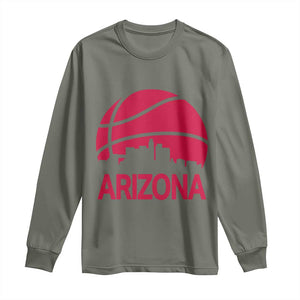 Arizona Skyline State Pride Long Sleeve Shirt Modern Urban Hoops Basketball TS12 Military Green Print Your Wear