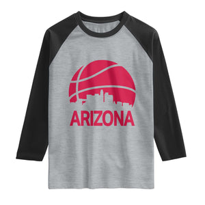 Arizona Skyline State Pride Raglan Shirt Modern Urban Hoops Basketball TS12 Heather Gray Black Print Your Wear