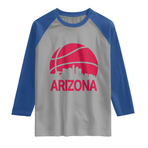 Arizona Skyline State Pride Raglan Shirt Modern Urban Hoops Basketball TS12 Sport Gray Royal Print Your Wear