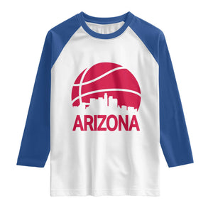 Arizona Skyline State Pride Raglan Shirt Modern Urban Hoops Basketball TS12 White Royal Print Your Wear