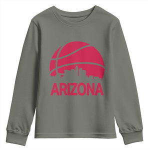 Arizona Skyline State Pride Youth Sweatshirt Modern Urban Hoops Basketball TS12 Military Green Print Your Wear
