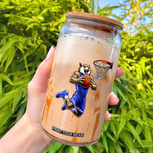 Funny Wildcat Dunking Basketball Glass Can Gift For Sports Fan TS12 White Print Your Wear