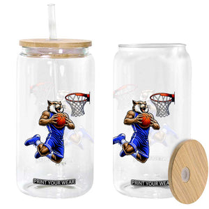 Funny Wildcat Dunking Basketball Glass Can Gift For Sports Fan TS12 Print Your Wear