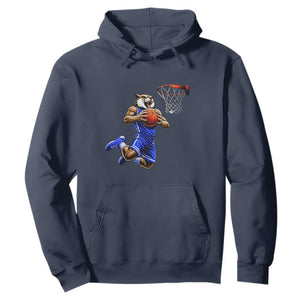Funny Wildcat Dunking Basketball Hoodie Gift For Sports Fan TS12 Navy Print Your Wear