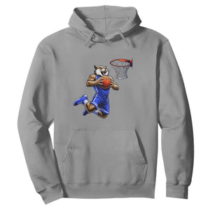 Funny Wildcat Dunking Basketball Hoodie Gift For Sports Fan TS12 Sport Gray Print Your Wear