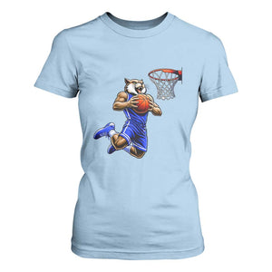 Funny Wildcat Dunking Basketball T Shirt For Women Gift For Sports Fan TS12 Light Blue Print Your Wear