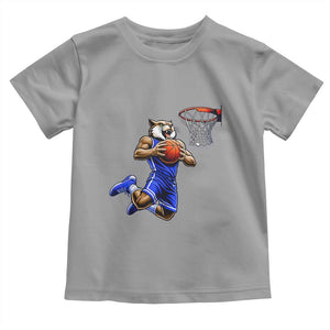 Funny Wildcat Dunking Basketball Toddler T Shirt Gift For Sports Fan TS12 Sport Gray Print Your Wear