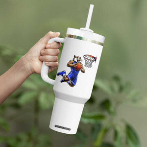 Funny Wildcat Dunking Basketball Tumbler With Handle Gift For Sports Fan TS12 Print Your Wear