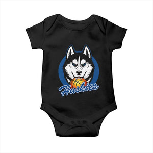 Cool Siberian Husky Basketball Baby Onesie Gift For Dog Lovers TS12 Black Print Your Wear