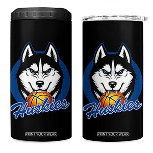 Cool Siberian Husky Basketball 4 in 1 Can Cooler Tumbler Gift For Dog Lovers TS12 One Size: 16 oz Black Print Your Wear