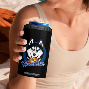 Cool Siberian Husky Basketball 4 in 1 Can Cooler Tumbler Gift For Dog Lovers TS12 Print Your Wear