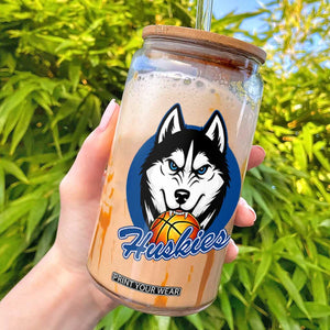 Cool Siberian Husky Basketball Glass Can Gift For Dog Lovers TS12 Black Print Your Wear