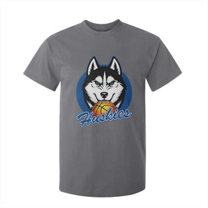 Cool Siberian Husky Basketball T Shirt For Kid Gift For Dog Lovers TS12 Charcoal Print Your Wear
