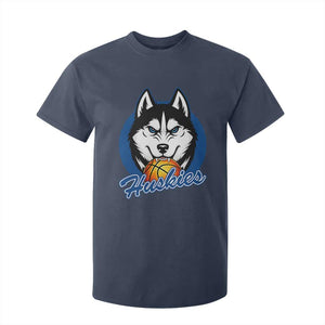 Cool Siberian Husky Basketball T Shirt For Kid Gift For Dog Lovers TS12 Navy Print Your Wear