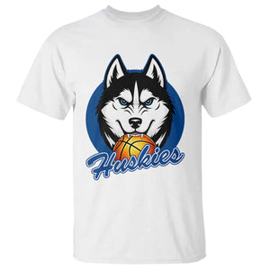 Cool Siberian Husky Basketball T Shirt Gift For Dog Lovers TS12 White Print Your Wear