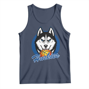 Cool Siberian Husky Basketball Tank Top Gift For Dog Lovers TS12 Navy Print Your Wear