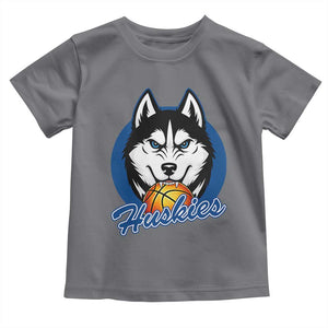 Cool Siberian Husky Basketball Toddler T Shirt Gift For Dog Lovers TS12 Charcoal Print Your Wear