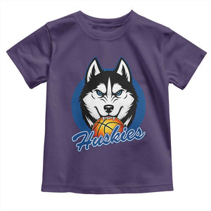 Cool Siberian Husky Basketball Toddler T Shirt Gift For Dog Lovers TS12 Purple Print Your Wear