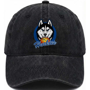 Cool Siberian Husky Basketball Washed Cotton Baseball Cap Gift For Dog Lovers TS12 Print Your Wear