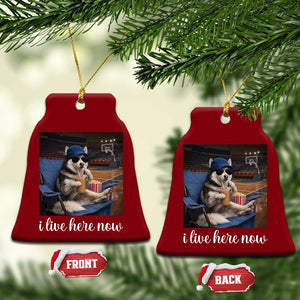 Funny Sarcastic Husky Basketball Ceramic Ornament I Live Here Now TS12 Print Your Wear