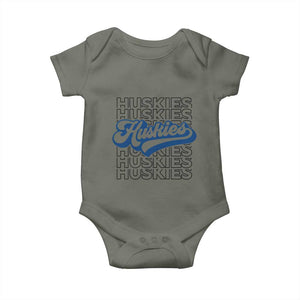Proud Siberian Husky Fan Baby Onesie Sports Dog Lover TS12 Military Green Print Your Wear