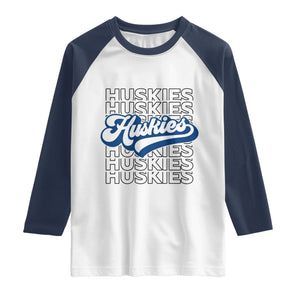 Proud Siberian Husky Fan Raglan Shirt Sports Dog Lover TS12 White Navy Print Your Wear