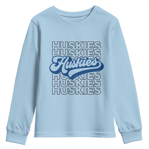 Proud Siberian Husky Fan Youth Sweatshirt Sports Dog Lover TS12 Light Blue Print Your Wear