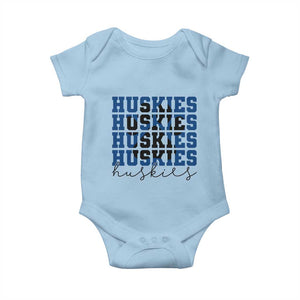 Husky Fan Paw Inset Baby Onesie Team Pride School Spirit TS12 Light Blue Print Your Wear