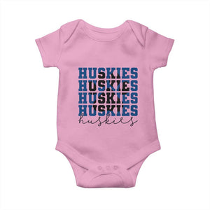 Husky Fan Paw Inset Baby Onesie Team Pride School Spirit TS12 Light Pink Print Your Wear