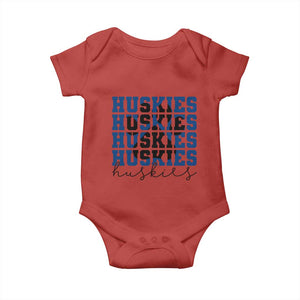 Husky Fan Paw Inset Baby Onesie Team Pride School Spirit TS12 Red Print Your Wear