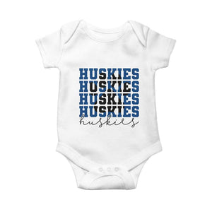 Husky Fan Paw Inset Baby Onesie Team Pride School Spirit TS12 White Print Your Wear
