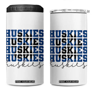 Husky Fan Paw Inset 4 in 1 Can Cooler Tumbler Team Pride School Spirit TS12 One Size: 16 oz White Print Your Wear