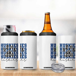 Husky Fan Paw Inset 4 in 1 Can Cooler Tumbler Team Pride School Spirit TS12 Print Your Wear