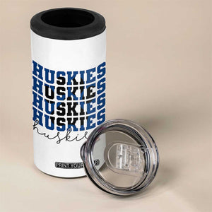 Husky Fan Paw Inset 4 in 1 Can Cooler Tumbler Team Pride School Spirit TS12 Print Your Wear