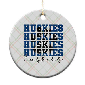 Husky Fan Paw Inset Ceramic Ornament Team Pride School Spirit TS12 1pc Christmas Plaid Print Your Wear