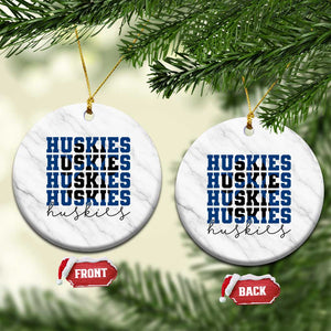 Husky Fan Paw Inset Ceramic Ornament Team Pride School Spirit TS12 1pc White Marble Print Your Wear