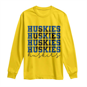 Husky Fan Paw Inset Long Sleeve Shirt Team Pride School Spirit TS12 Daisy Print Your Wear