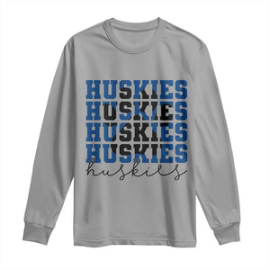Husky Fan Paw Inset Long Sleeve Shirt Team Pride School Spirit TS12 Sport Gray Print Your Wear