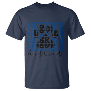 Husky Fan Paw Inset T Shirt Team Pride School Spirit TS12 Navy Print Your Wear