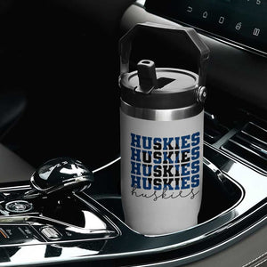 Husky Fan Paw Inset Flip Straw Tumbler Team Pride School Spirit TS12 Print Your Wear