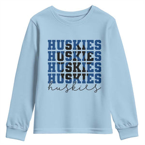 Husky Fan Paw Inset Youth Sweatshirt Team Pride School Spirit TS12 Light Blue Print Your Wear