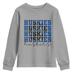Husky Fan Paw Inset Youth Sweatshirt Team Pride School Spirit TS12 Sport Gray Print Your Wear