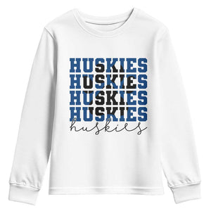 Husky Fan Paw Inset Youth Sweatshirt Team Pride School Spirit TS12 White Print Your Wear
