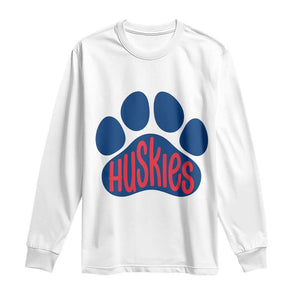 Siberian Husky Fan Paw Long Sleeve Shirt Sports Dog Lover TS12 White Print Your Wear