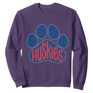 Siberian Husky Fan Paw Sweatshirt Sports Dog Lover TS12 Purple Print Your Wear